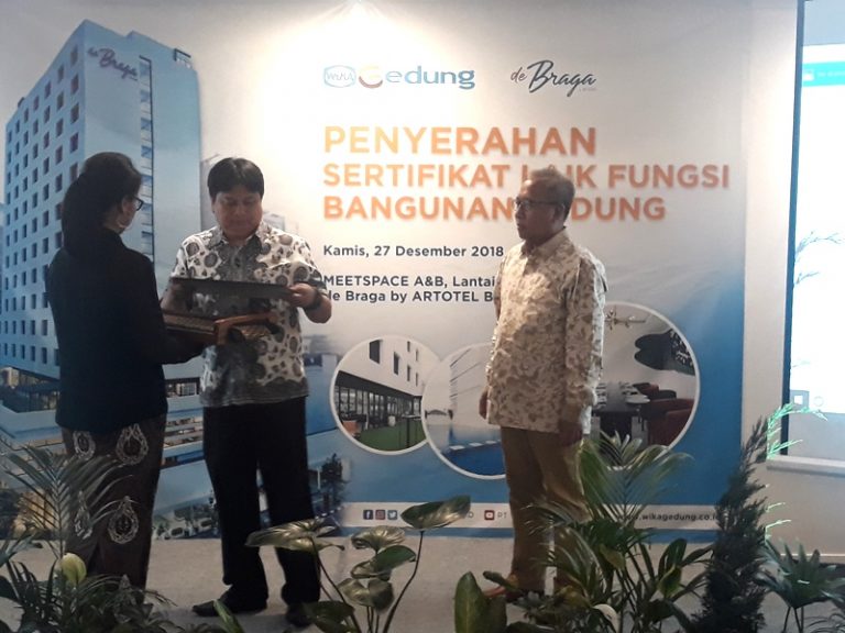 De Braga Hotel Peroleh Sertifikat Laik Fungsi