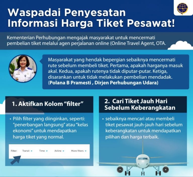 Kemenhub Imbau Masyarakat Hati-hati Beli Tiket Pesawat via “Online”
