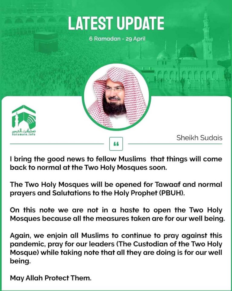 Alhamdullilah,Masjid Haram dan Masjid Nabawi Dibuka Kembali