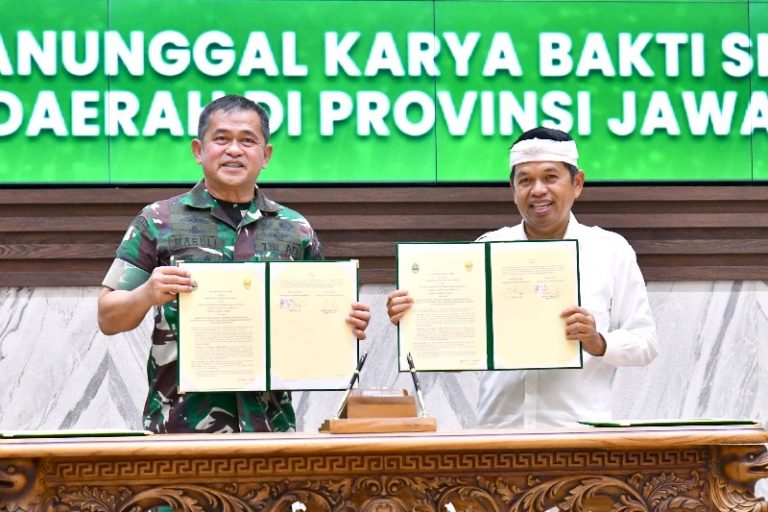 Pemdaprov–TNI AD Tandatangani Kerja Sama Manunggal Karya Bakti